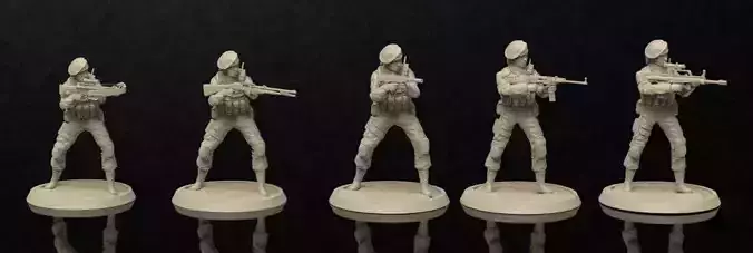 Soldiers Female Figure Set 2 3D print model