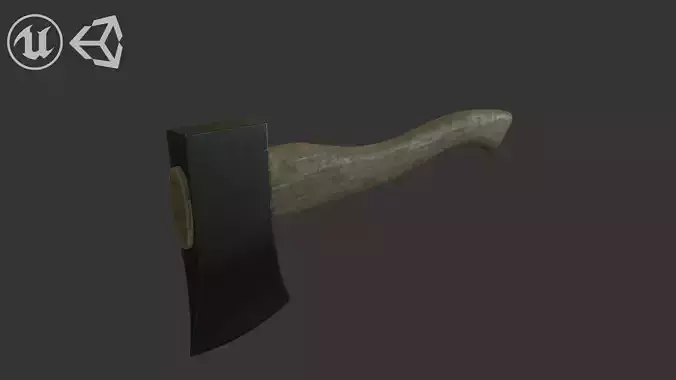 Wooden axe - PBR Low-poly 3D model