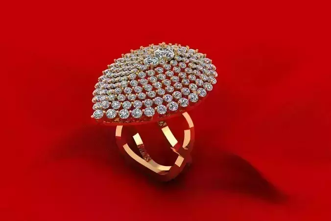 Pear Diamond Ring 3D print model