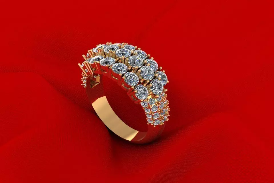 C3D219R Wan Man Diamond Ring 3D print model