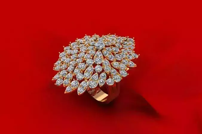 C3D223R diamond cluster ring in gold