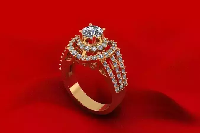 C3D228R halo diamond engagement ring