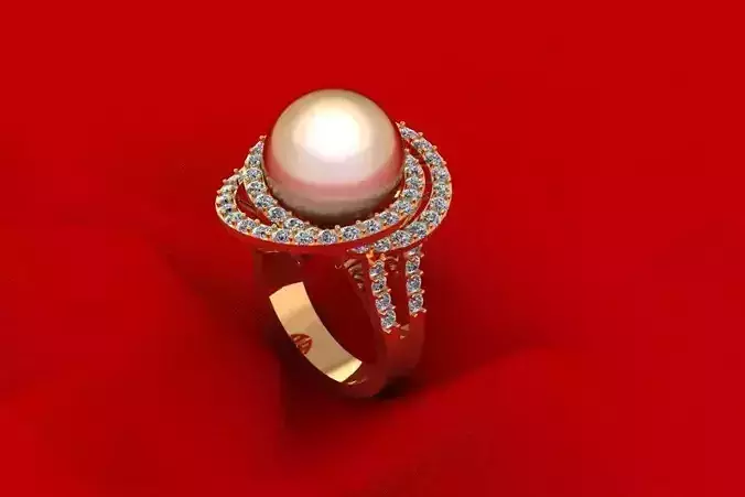 C3D232R pearl and diamond ring