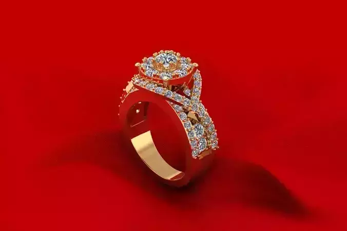 C3D236R engagement ring with diamonds