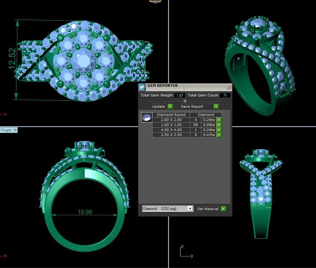 C3D236R engagement ring with diamonds 3D print model_1