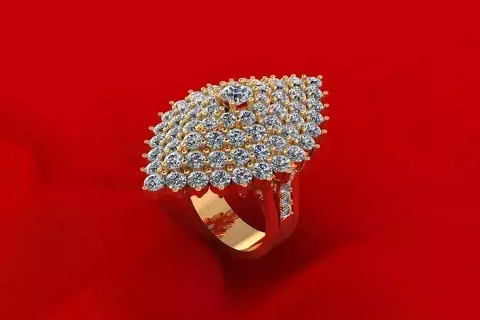 C3D239R gold ring with diamonds