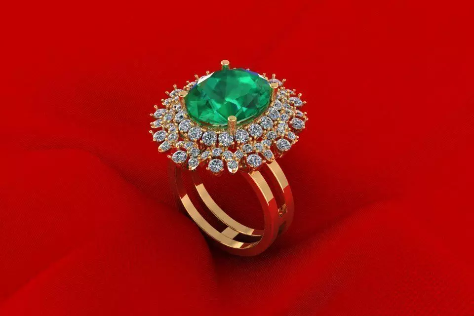 Flower Ring 3D print model_0