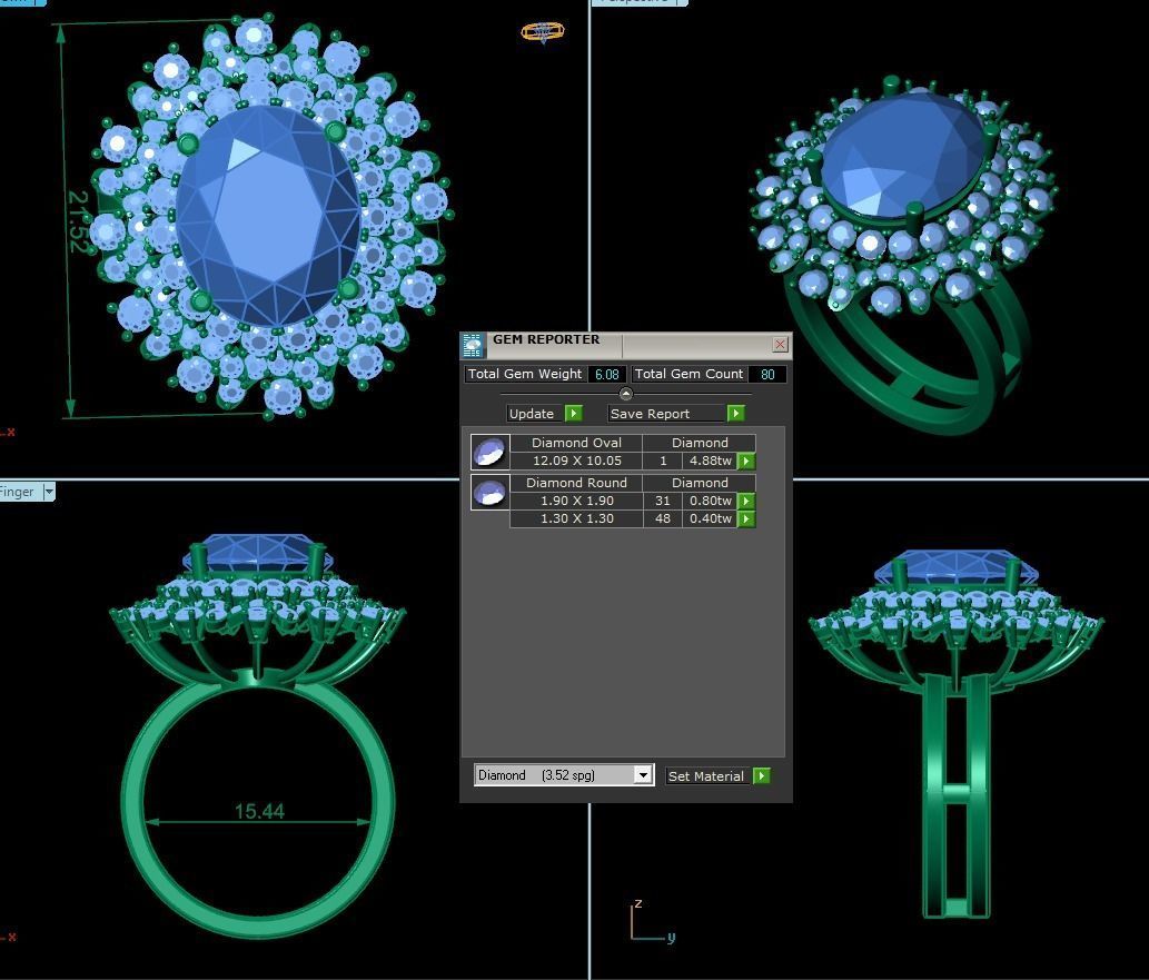 Flower Ring 3D print model_1