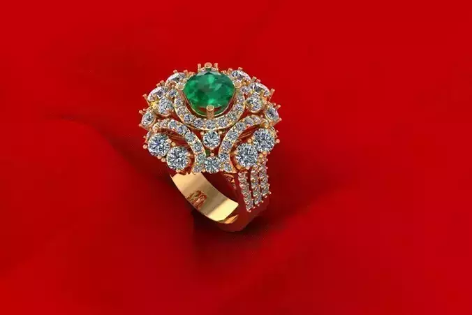 C3D250R emerald and diamond ring