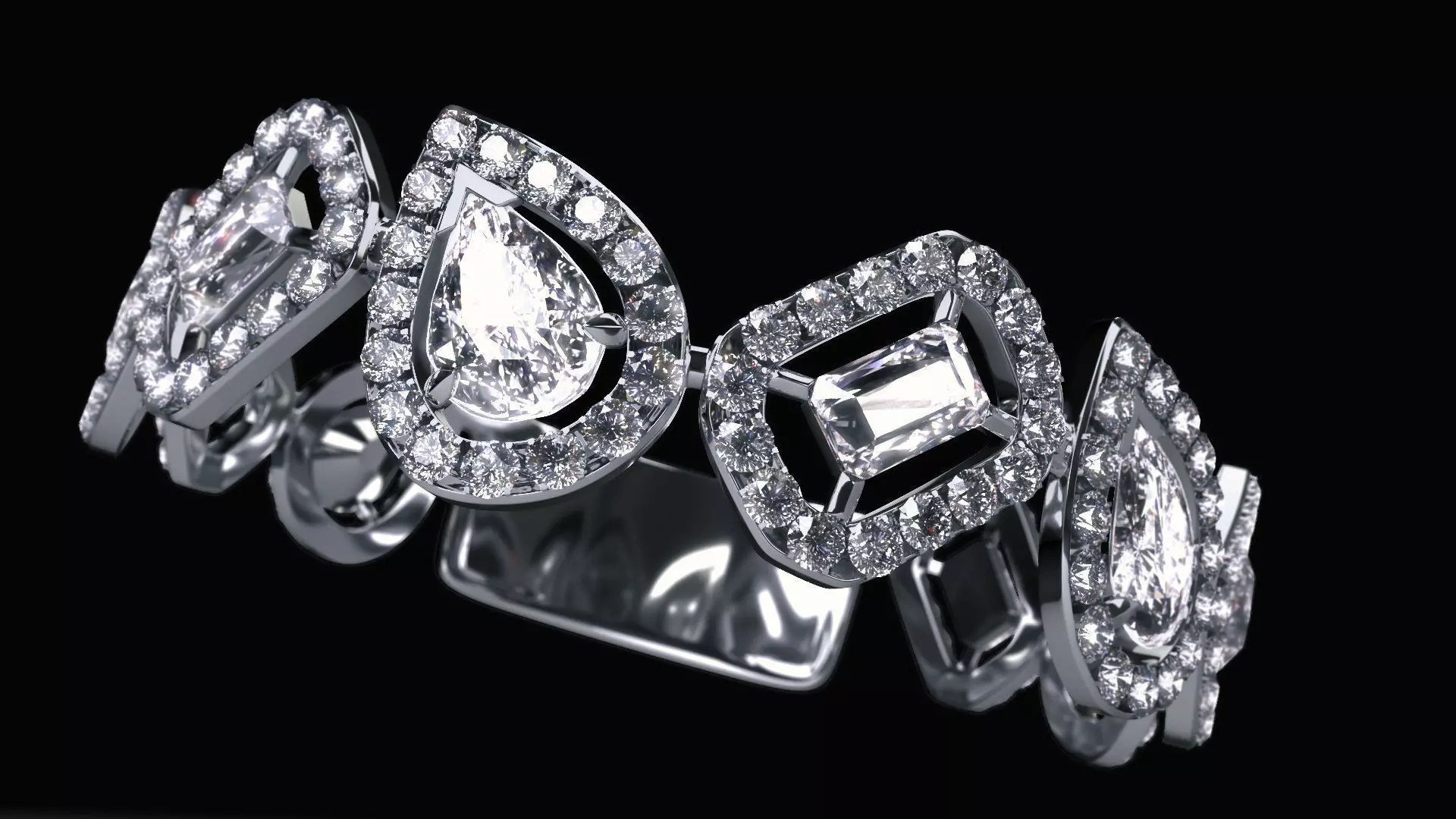Bracelet Diamonds Free 3D print model