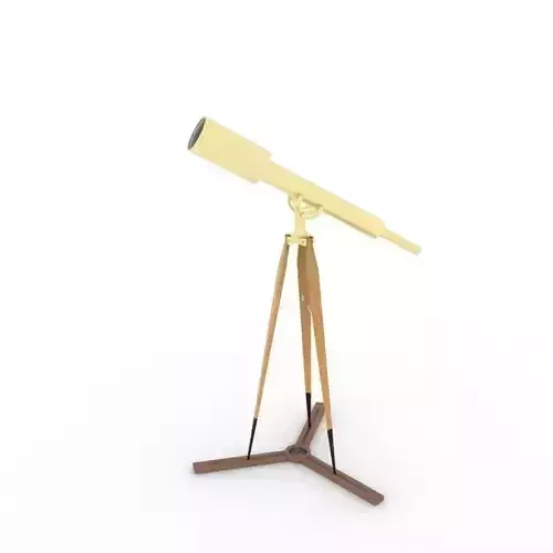 Antique Tripod  Telescope 3D Model