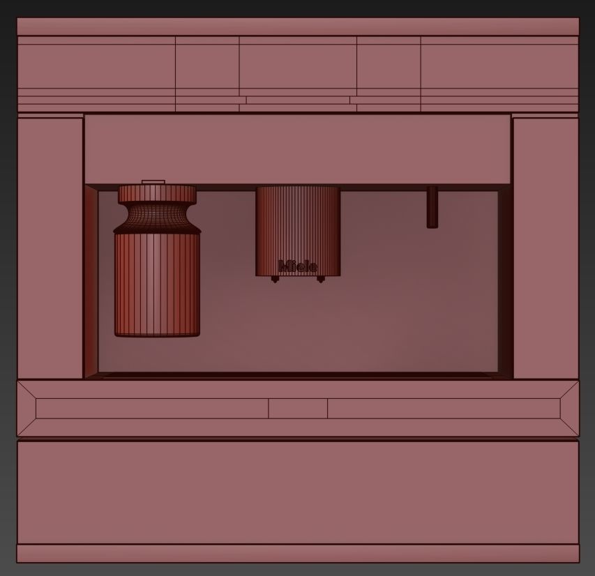 Miele set oven with microwave and coffee maker 3D model_8