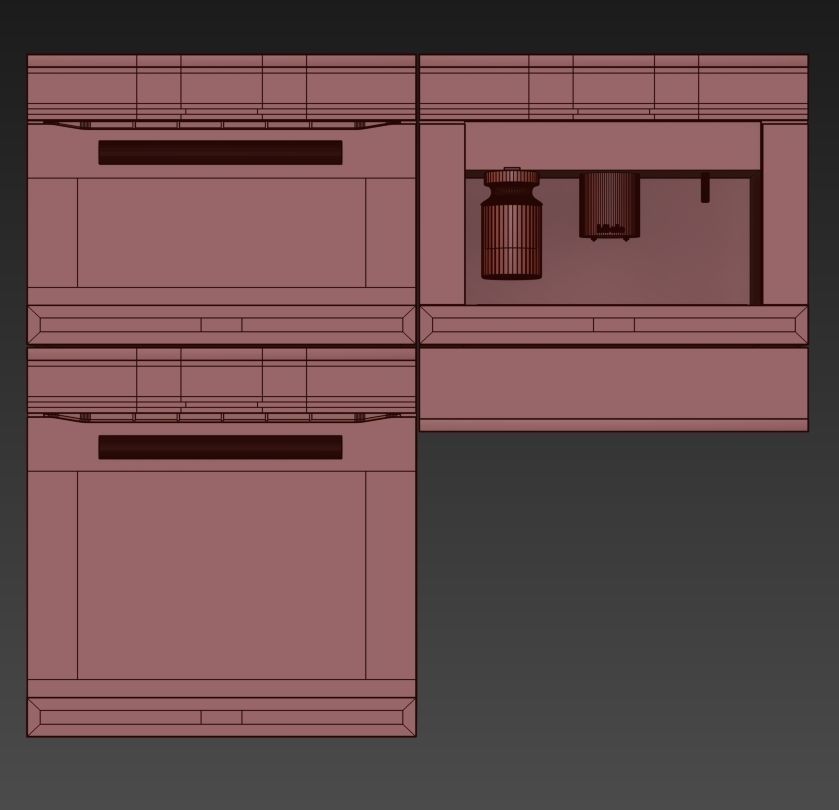 Miele set oven with microwave and coffee maker 3D model_6