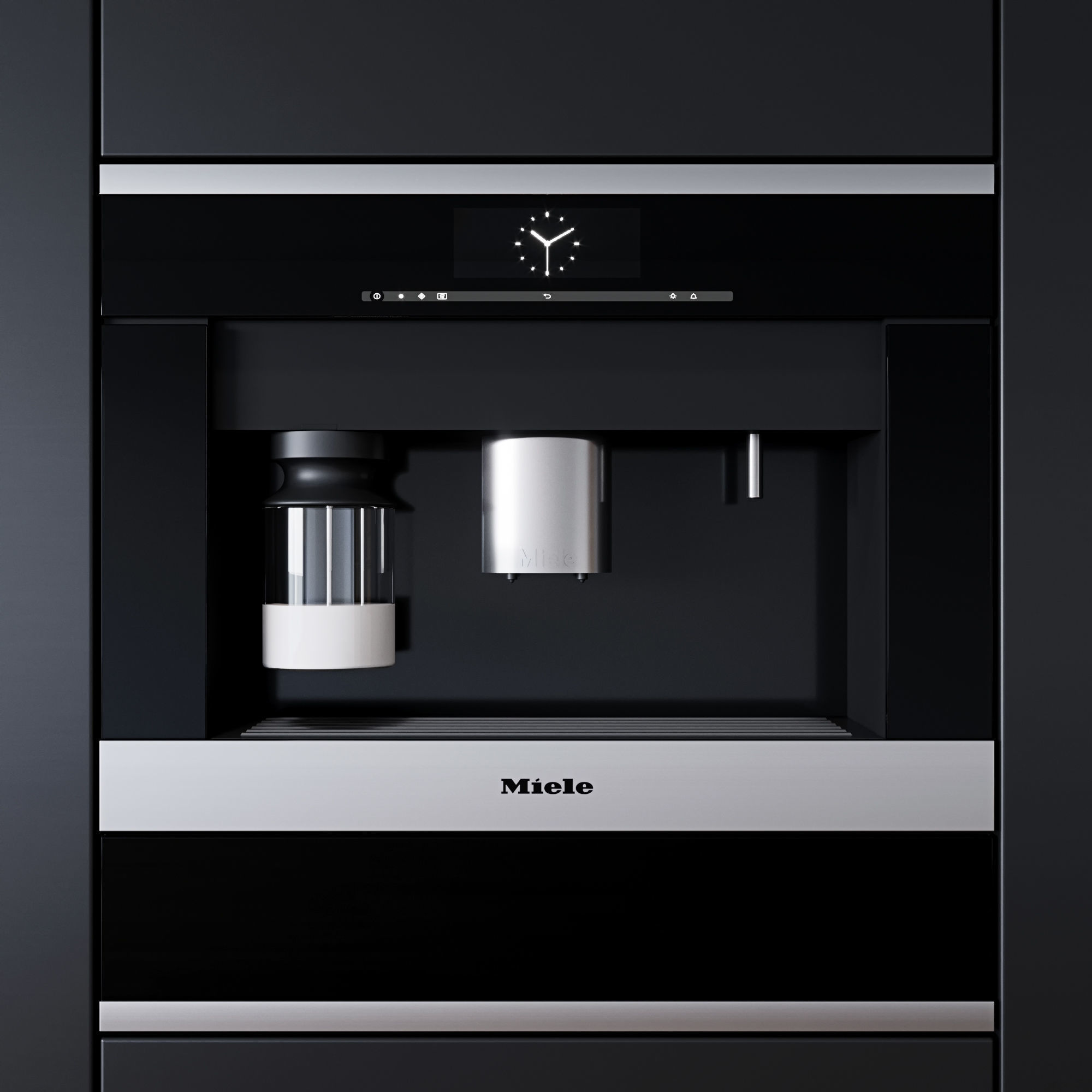 Miele set oven with microwave and coffee maker 3D model_3
