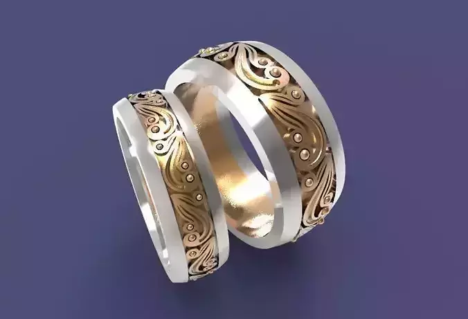 Wedding Bands 57 3D print model