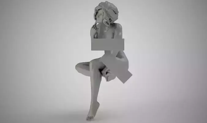 Woman Sitting and Chatting 3D print model