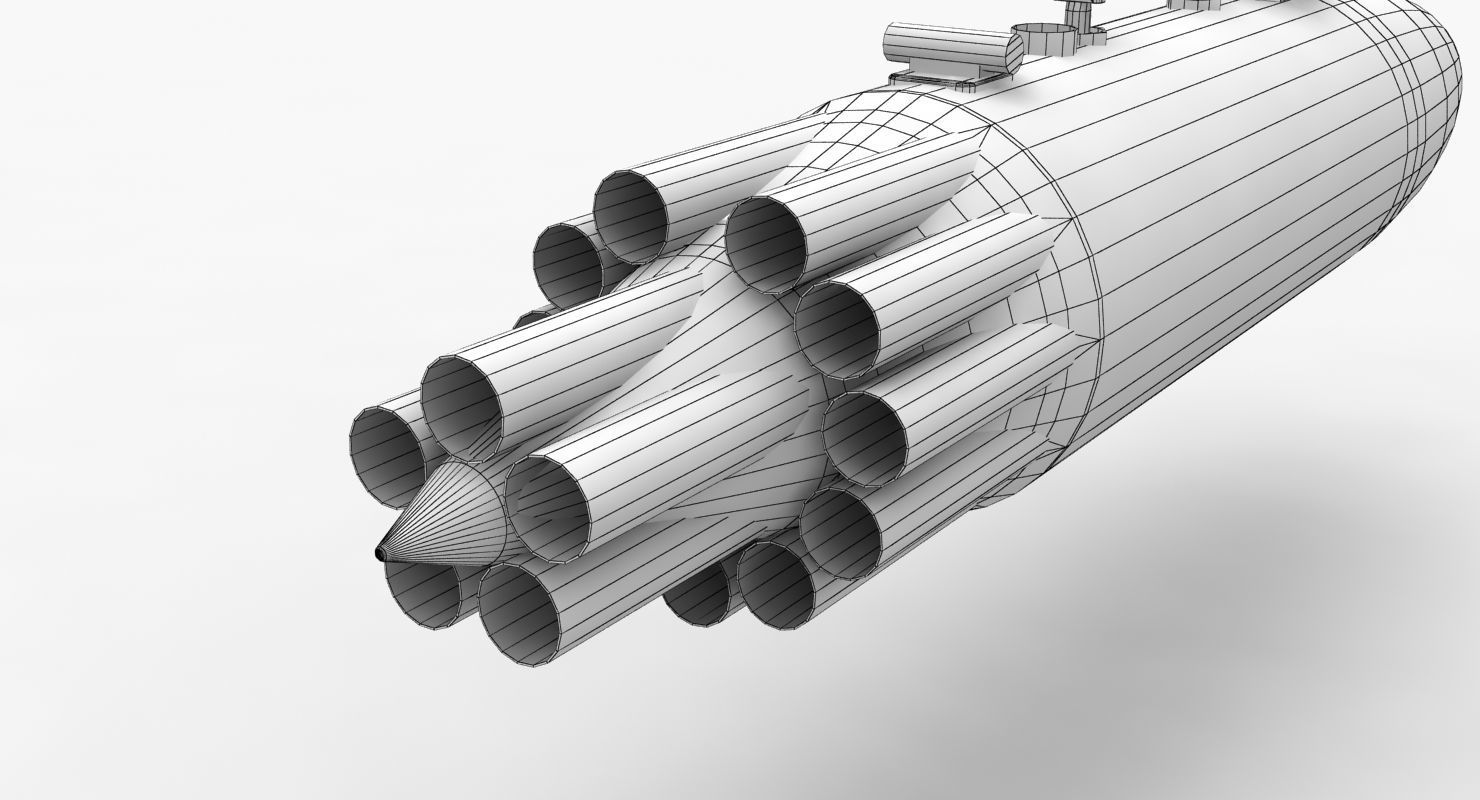 Rocket Launcher UB-16-57KV Low-poly 3D model_15