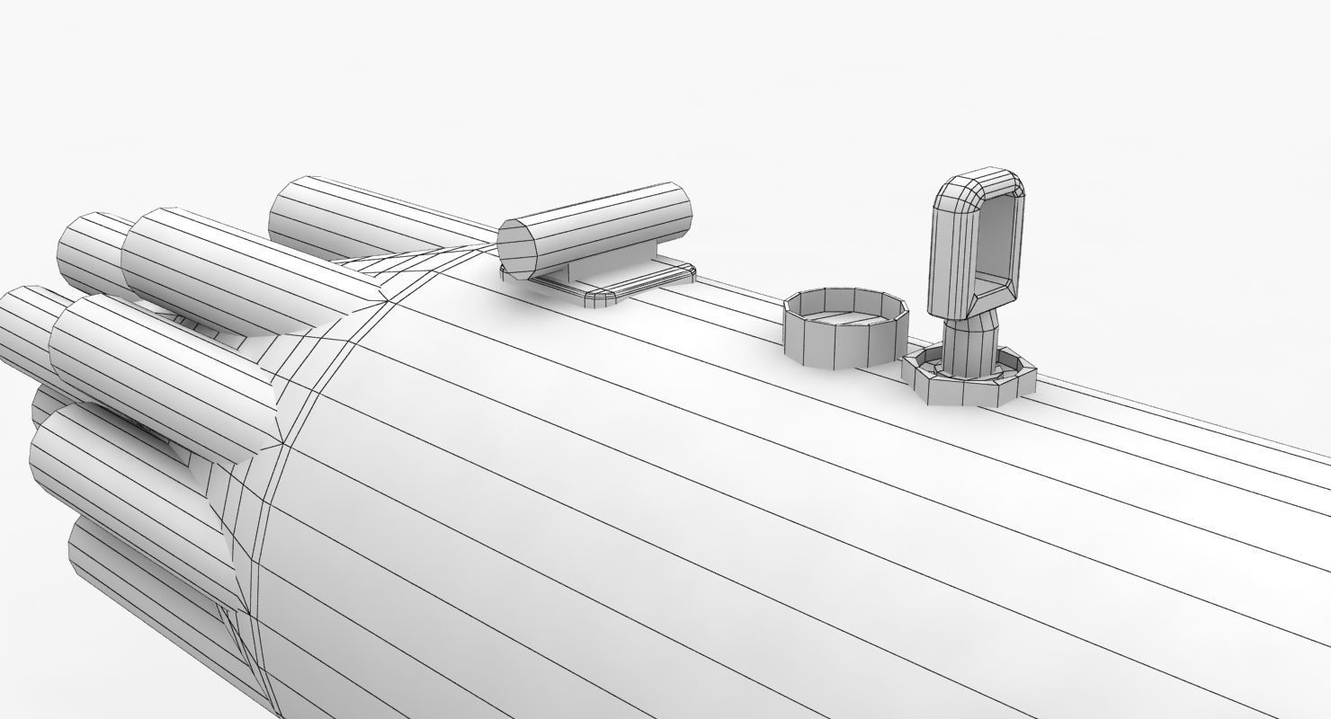Rocket Launcher UB-16-57KV Low-poly 3D model_14