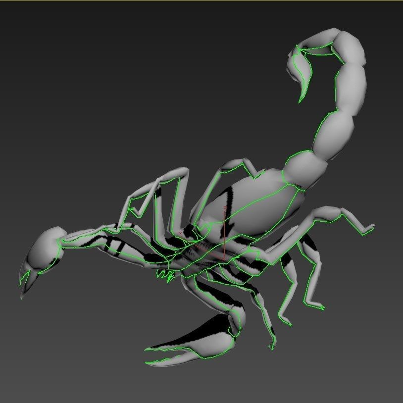 Photorealistic Black Scorpion Low-poly 3D model_13