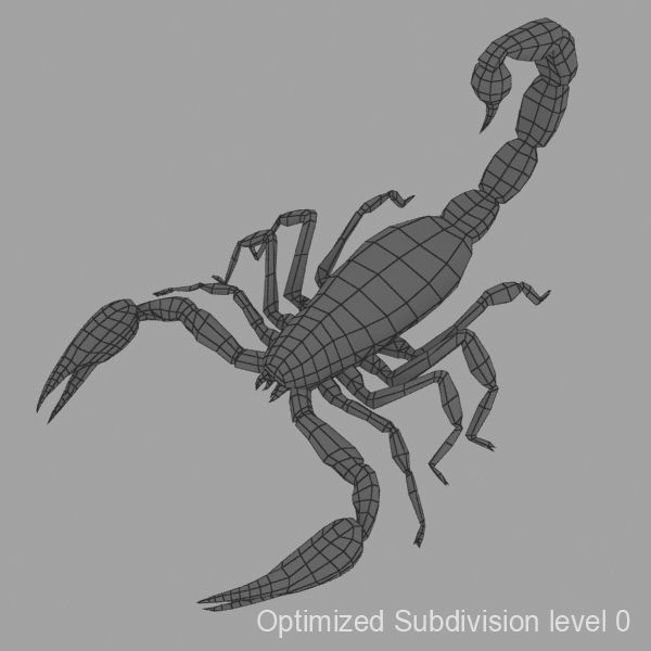 Photorealistic Black Scorpion Low-poly 3D model_11