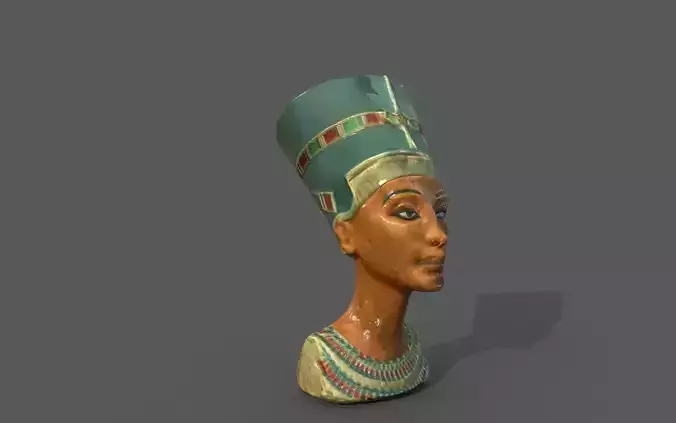 Nefertiti bust of egyptian woman Low-poly 3D model