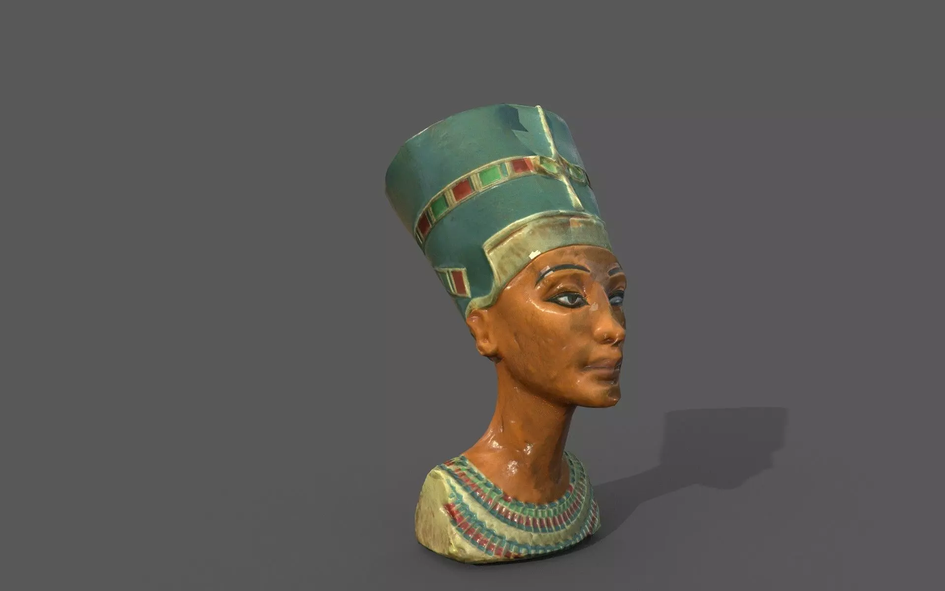 Nefertiti bust of egyptian woman Low-poly 3D model