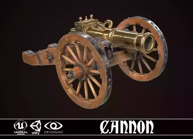 Cannon Low-poly 3D model