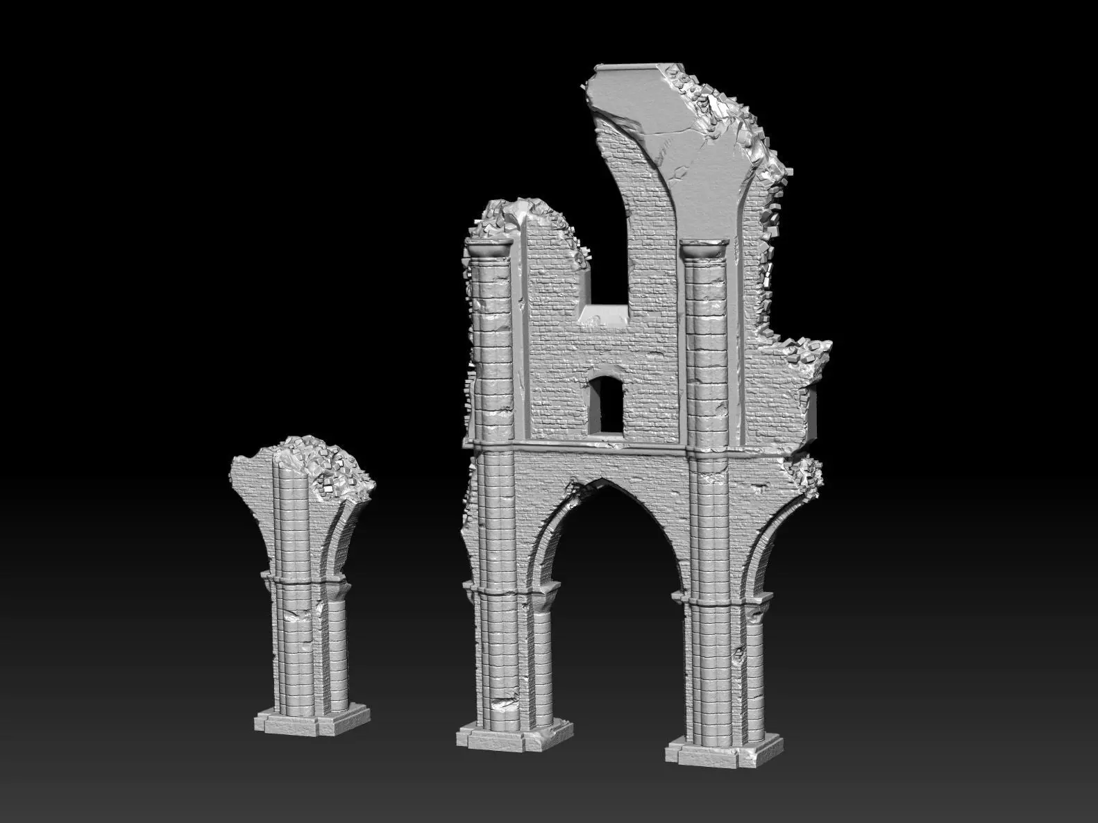 Ancient Cathedral Ruins High Poly 3D model_0