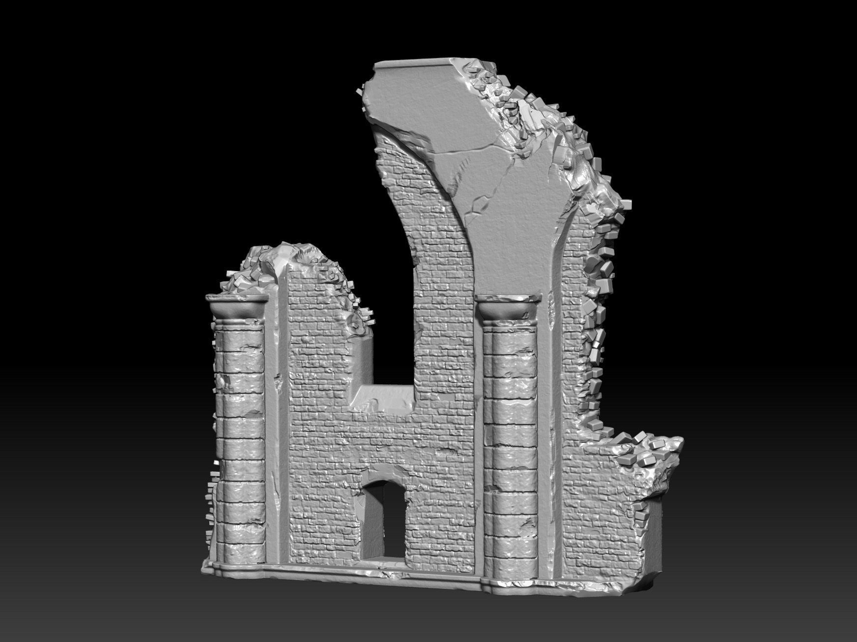 Ancient Cathedral Ruins High Poly 3D model_3