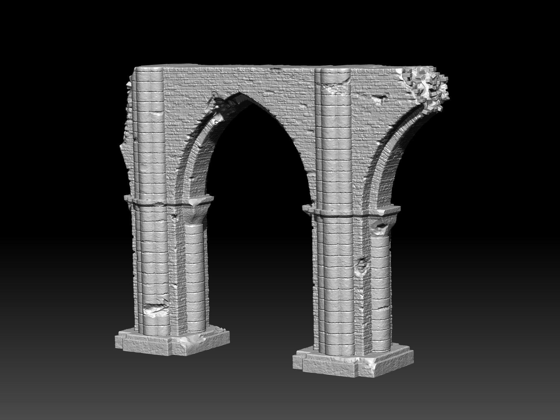 Ancient Cathedral Ruins High Poly 3D model_2