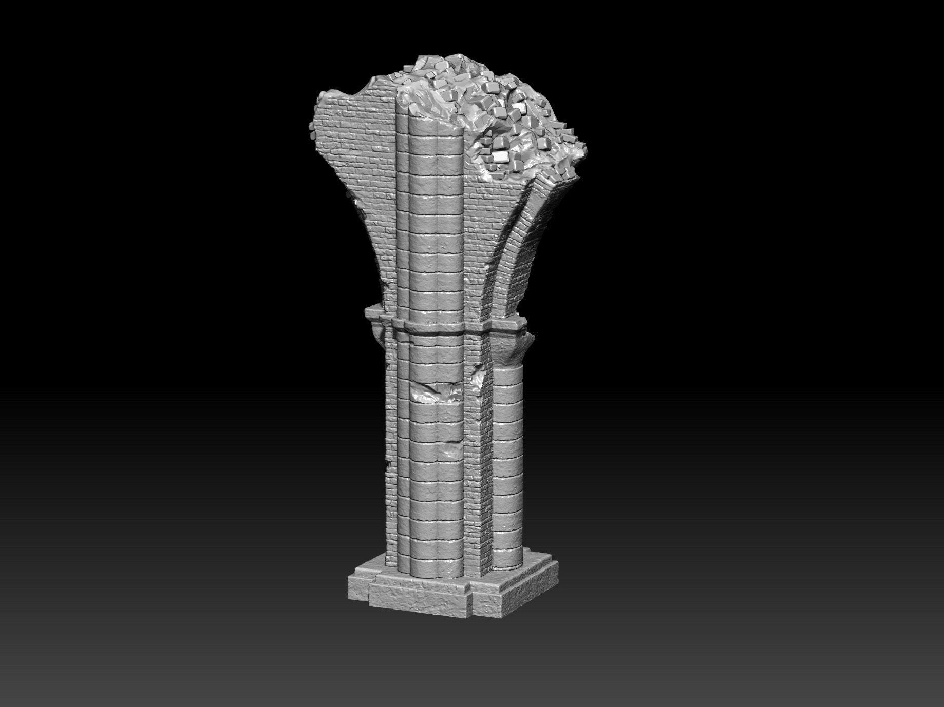Ancient Cathedral Ruins High Poly 3D model_1