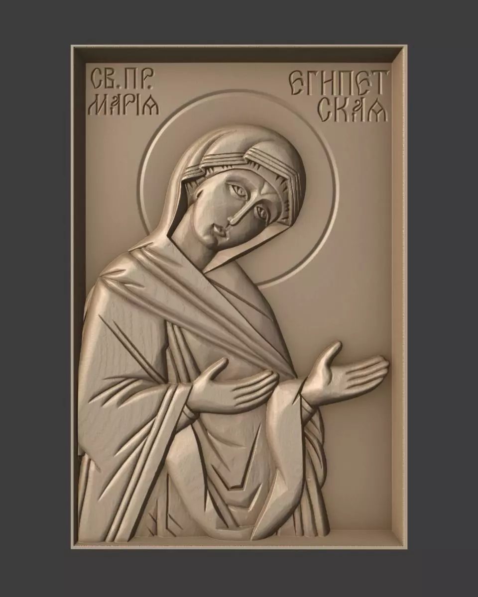 Orthodox Christian Icon of Mary of Egypt 3D print model_0