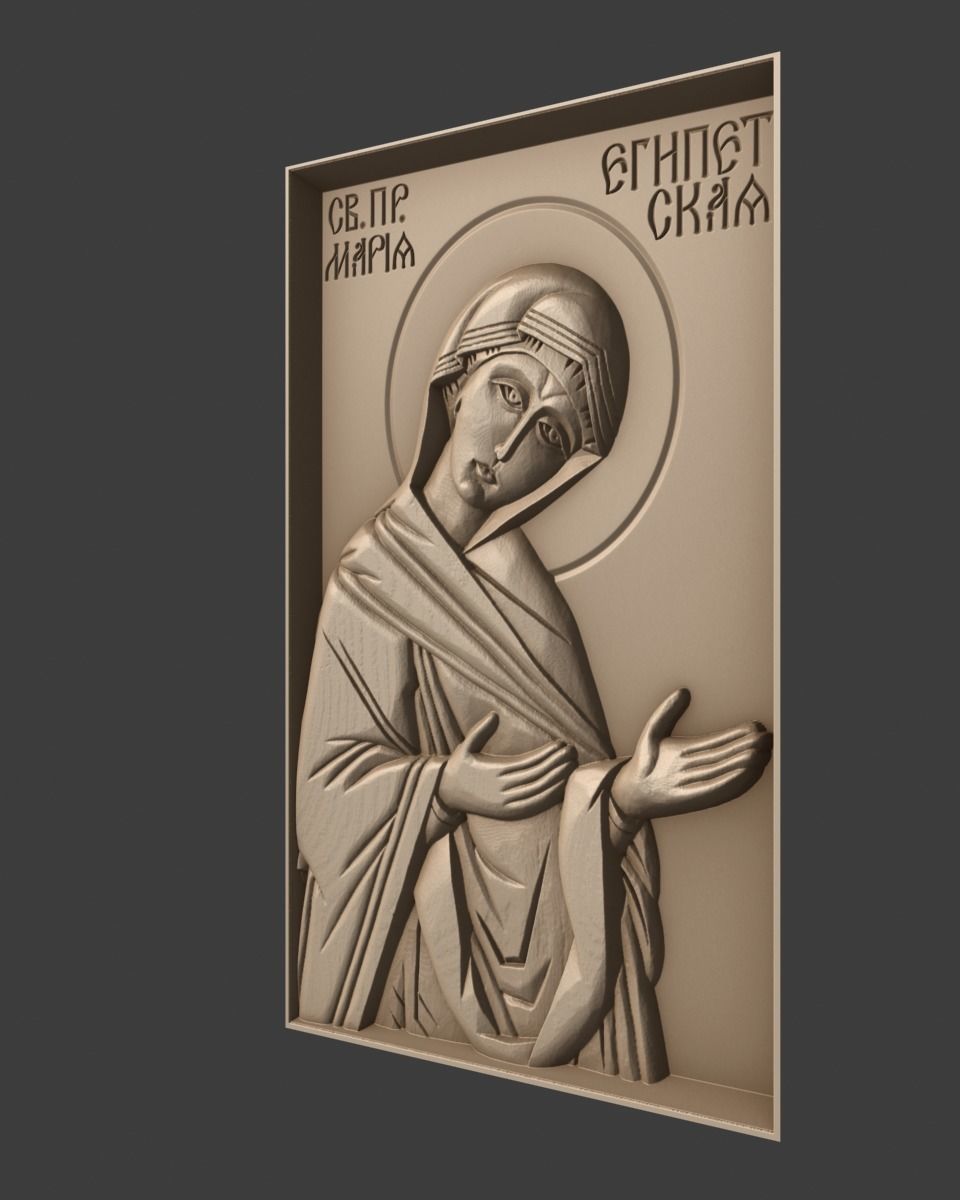 Orthodox Christian Icon of Mary of Egypt 3D print model_2