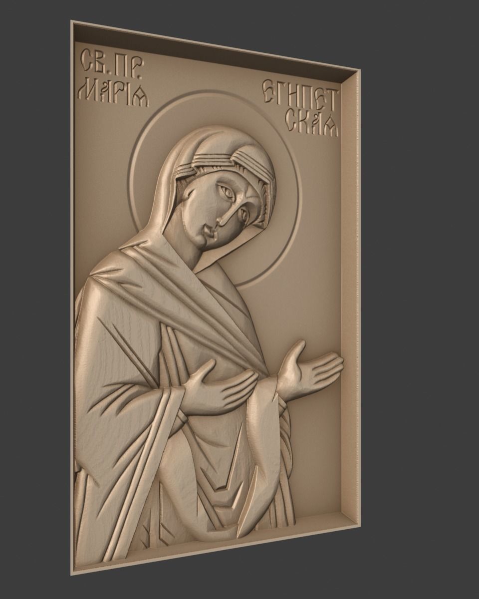 Orthodox Christian Icon of Mary of Egypt 3D print model_1