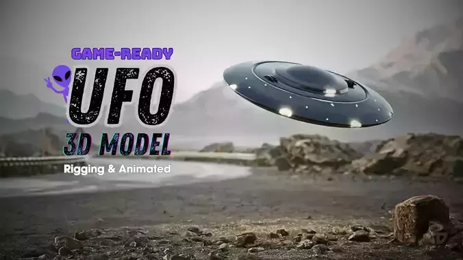 UFO 3D Model disc Low-poly 3D model