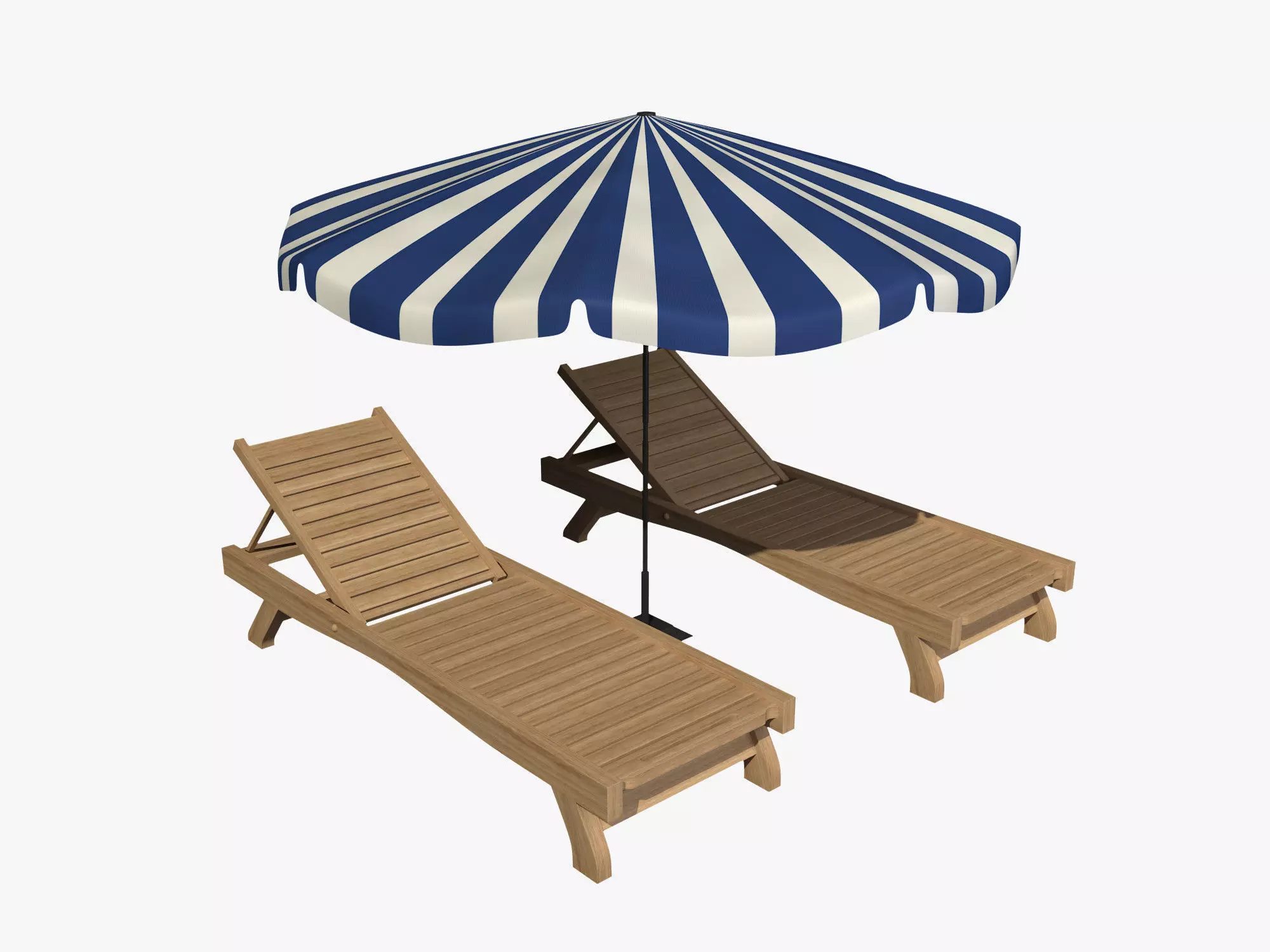 Sunbed Umbrella 3D model_0