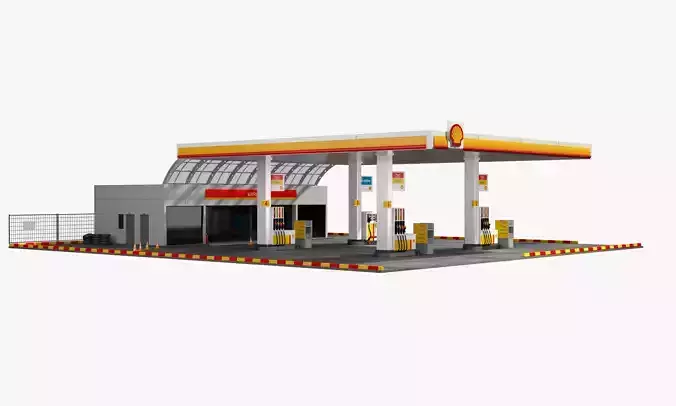 Shell Gas Station 3D model