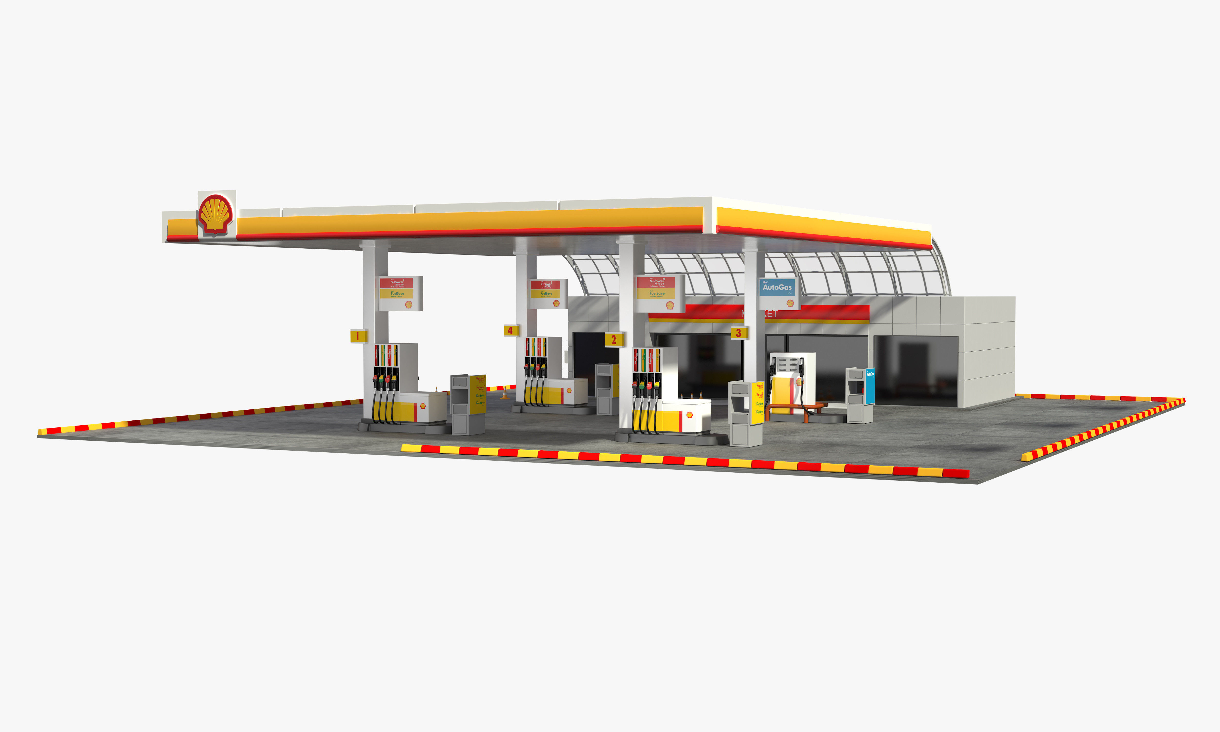 Shell Gas Station 3D model CGTrader