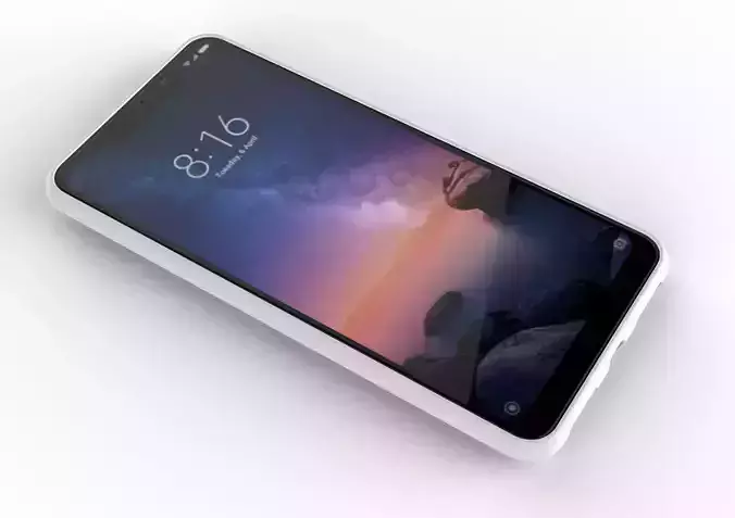 Xiaomi Redmi Note 6 Pro white case Low-poly 3D model