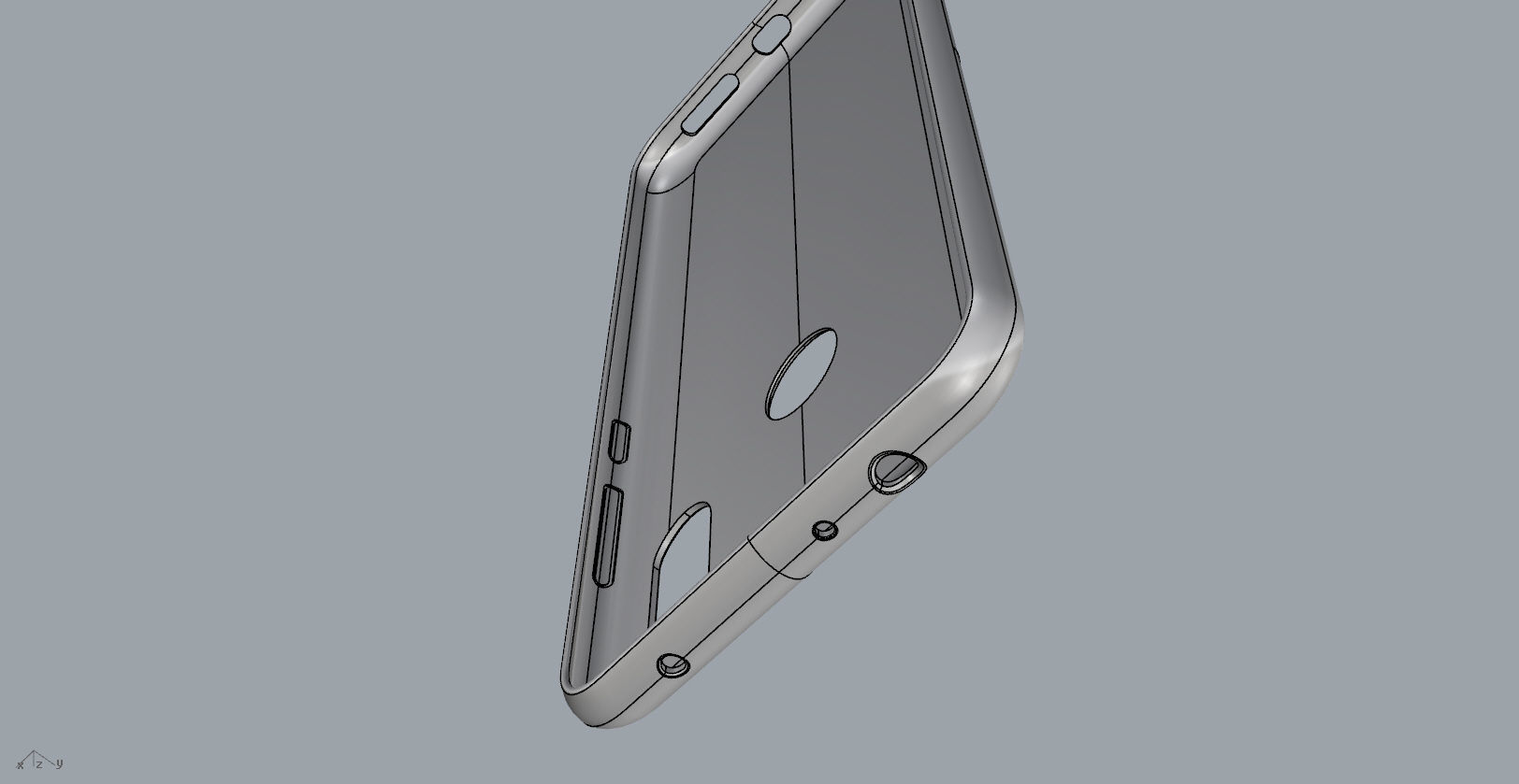 Xiaomi Redmi Note 6 Pro blue case 3D print model_27