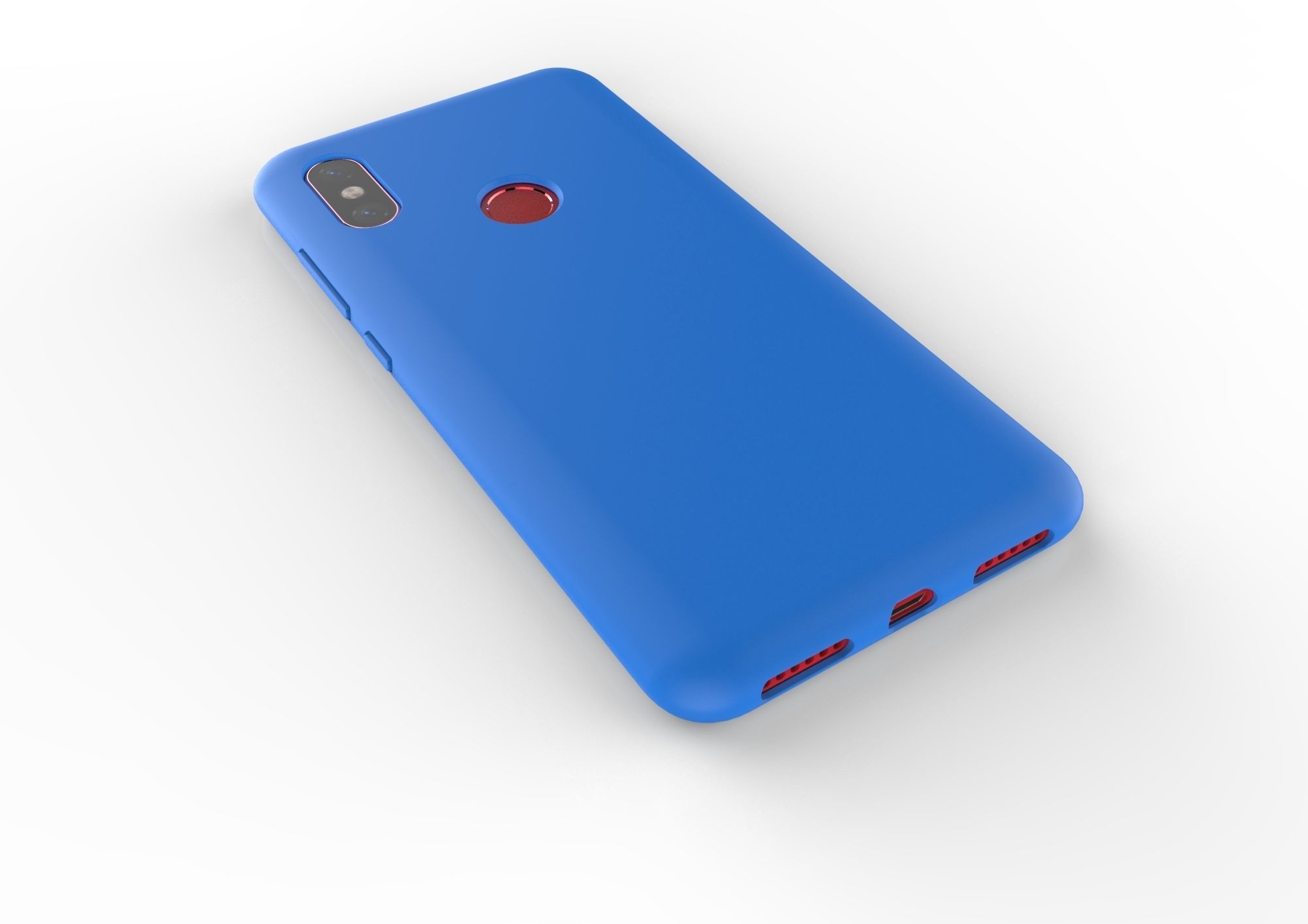 Xiaomi Redmi Note 6 Pro blue case 3D print model_3