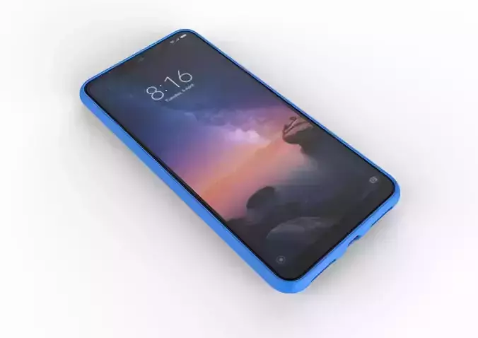 Xiaomi Redmi Note 6 Pro blue case 3D print model