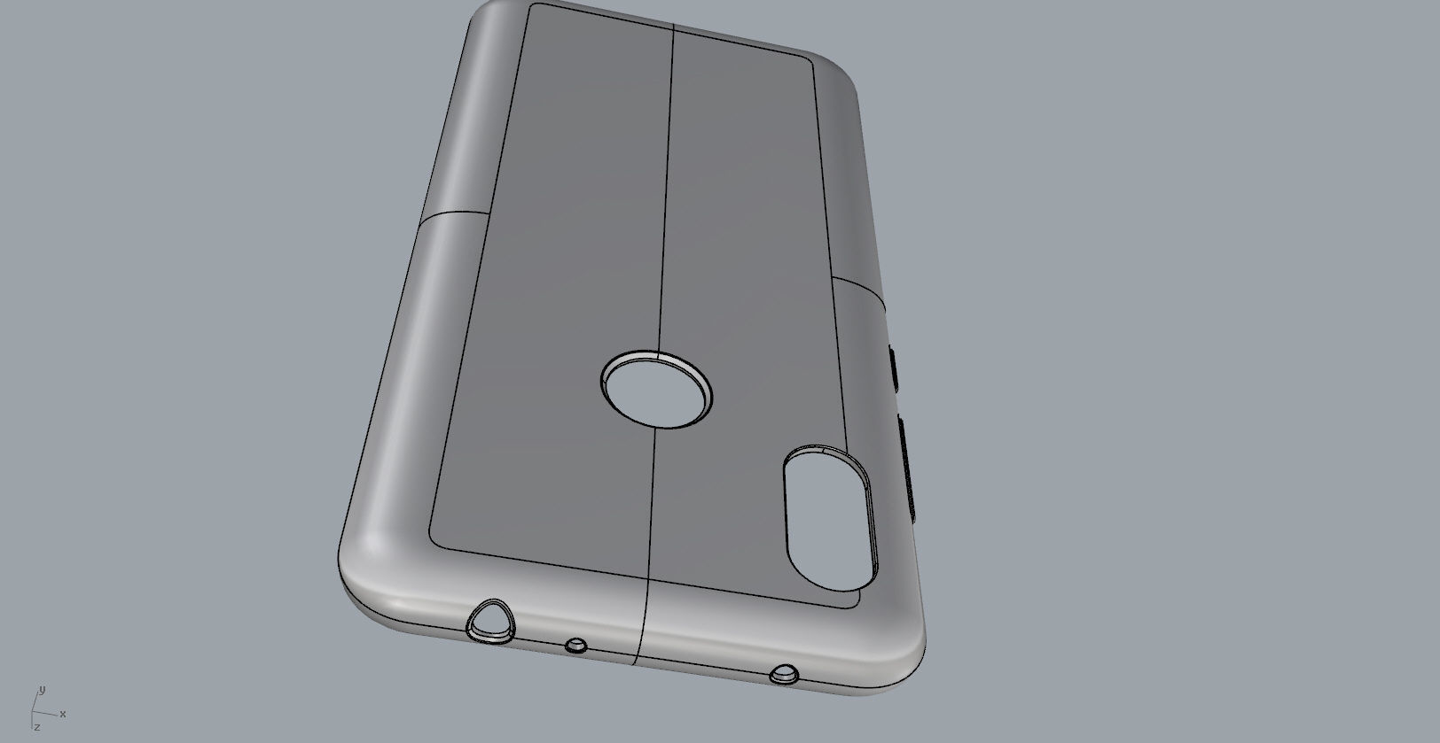 Xiaomi Redmi Note 6 Pro blue case 3D print model_24