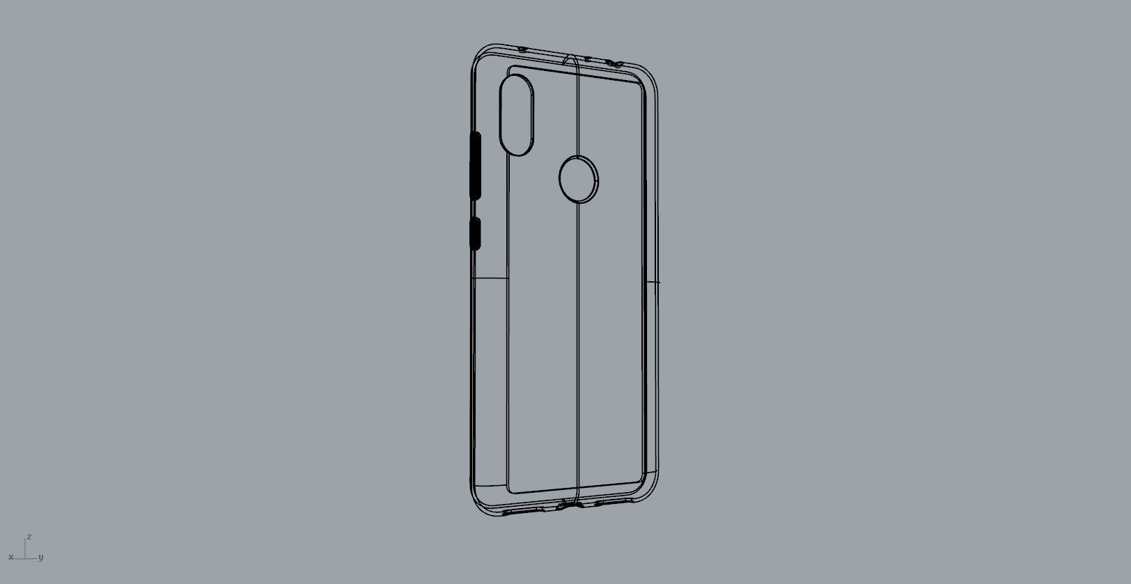 Xiaomi Redmi Note 6 Pro blue case 3D print model_34