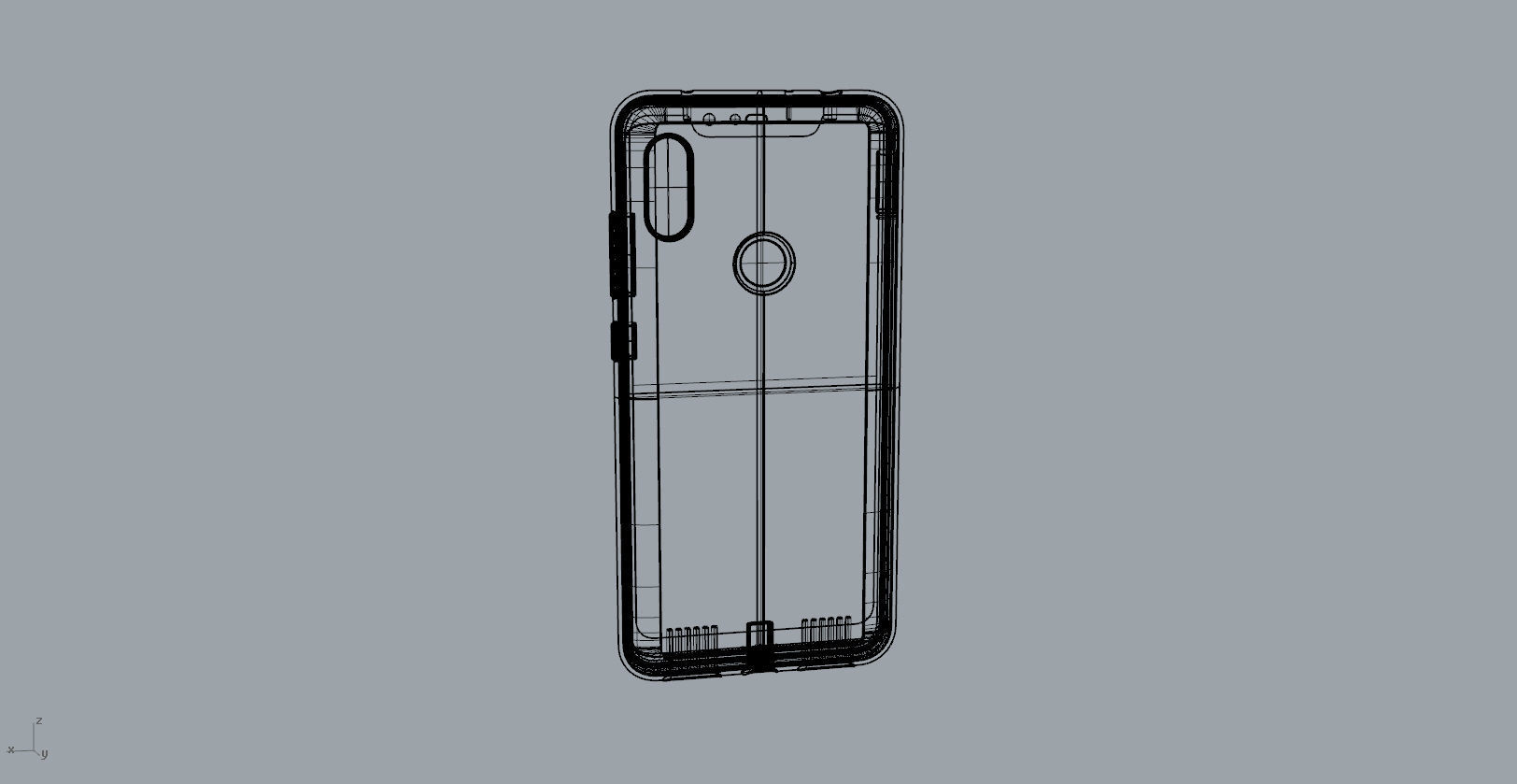 Xiaomi Redmi Note 6 Pro blue case 3D print model_23