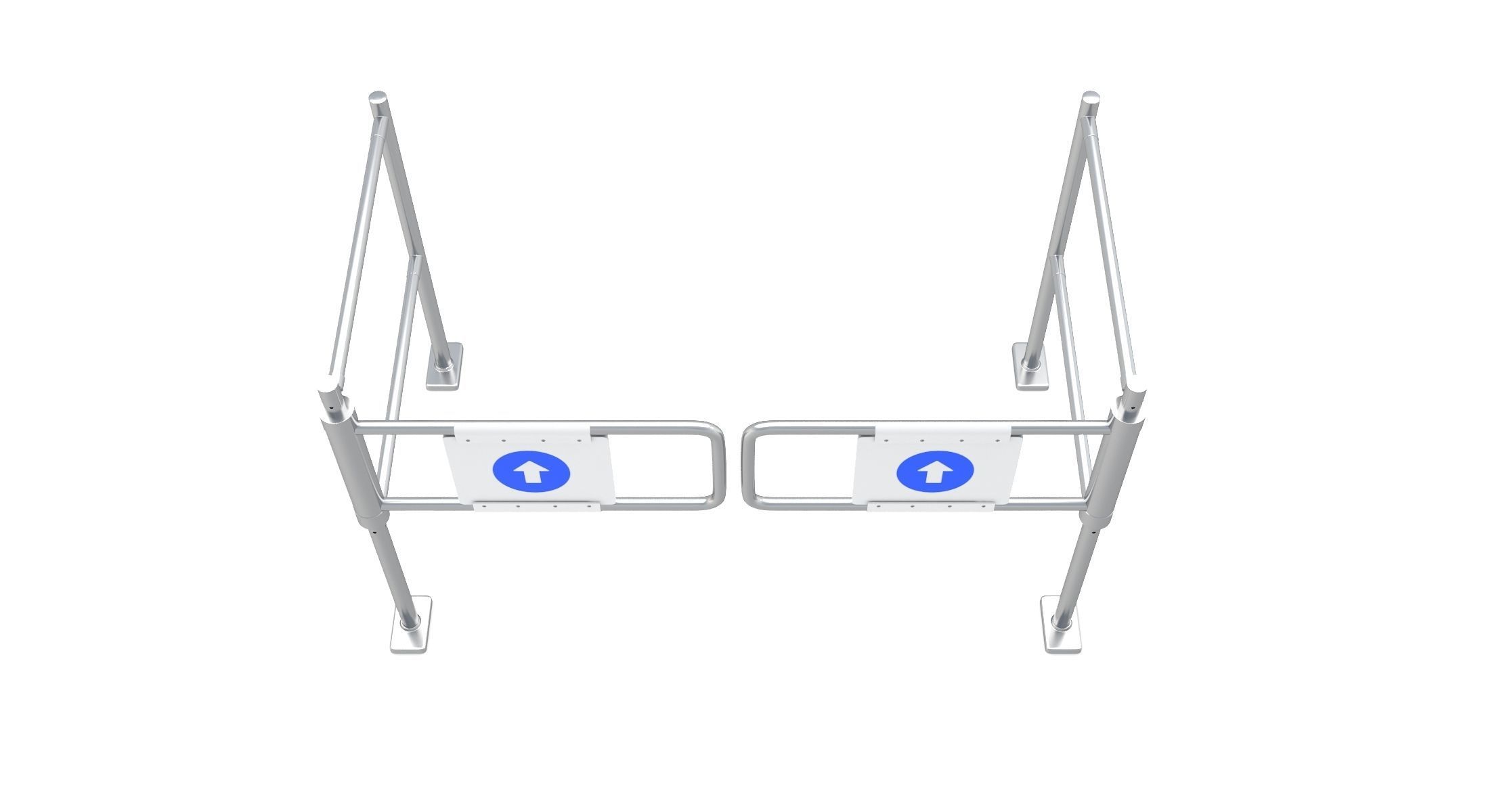Supermarket Dual Mechanical with Barrier Swing Gate 3D model_4