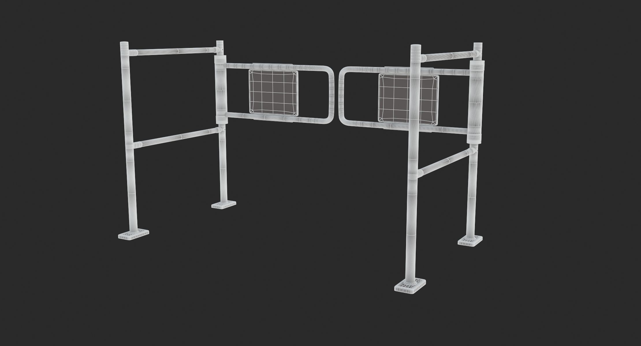Supermarket Dual Mechanical with Barrier Swing Gate 3D model_9