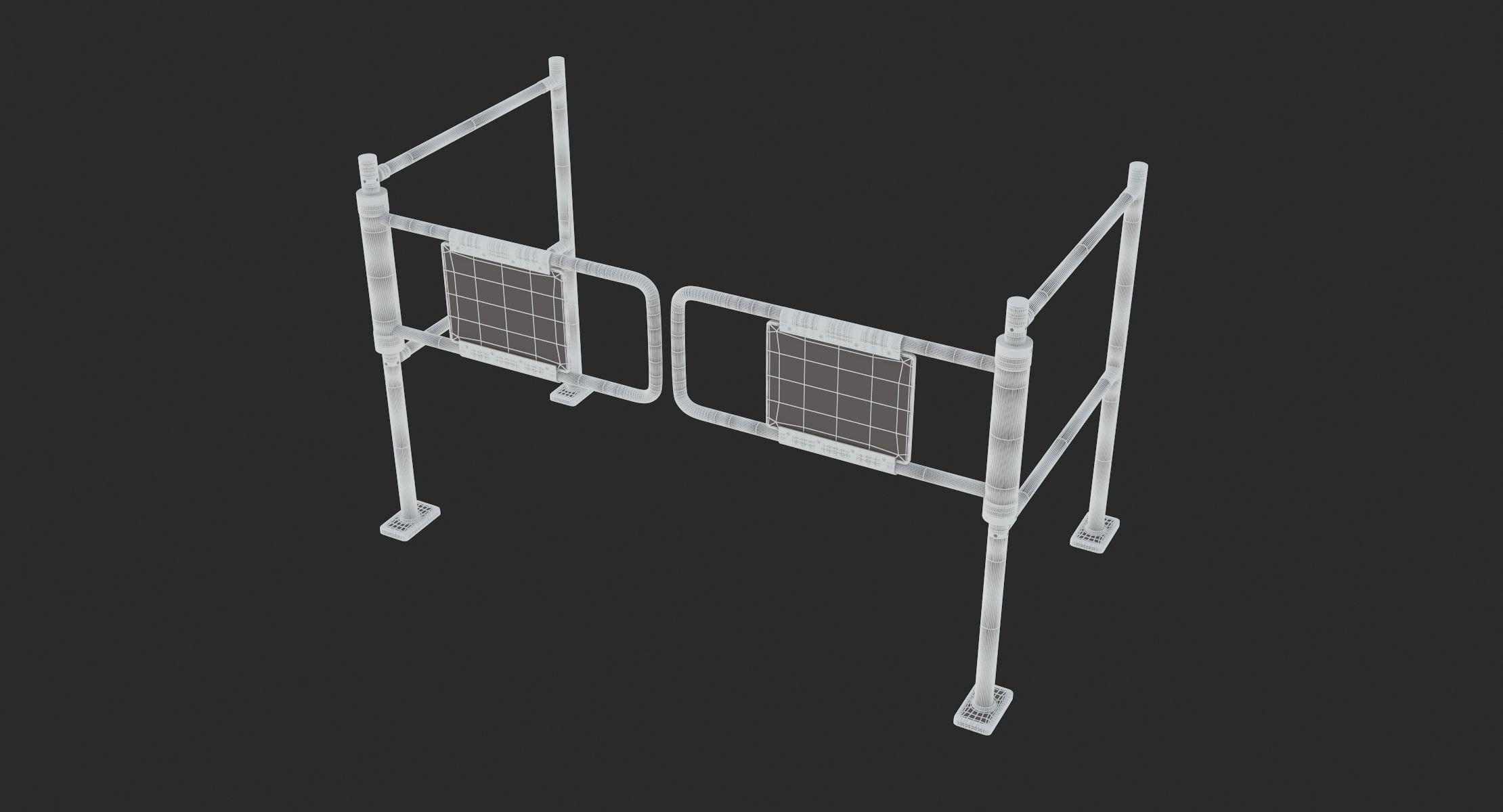 Supermarket Dual Mechanical with Barrier Swing Gate 3D model_7
