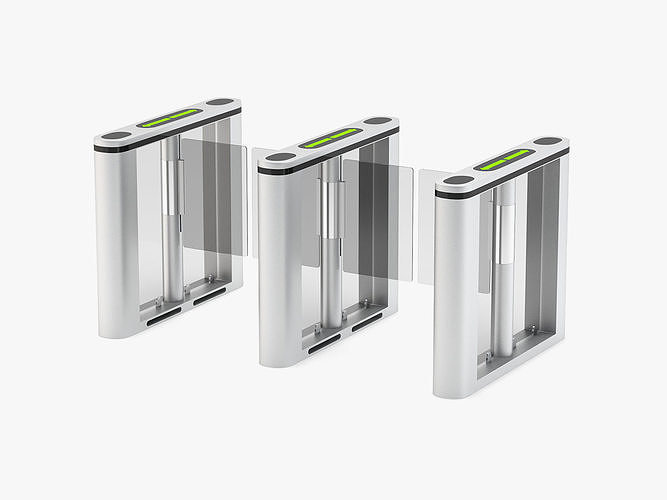 Swing Gate Waterproof with Acrylic Turnstile Barrier 3D model
