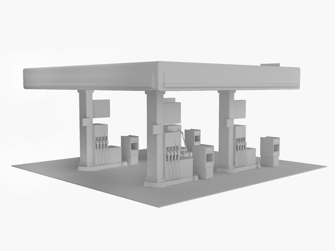 Gas Station 3D model_4